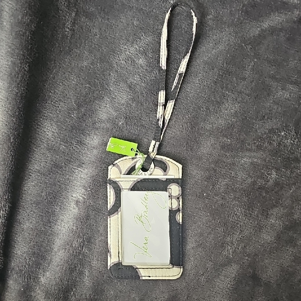 Vera Bradley Black and Cream Luggage Tag